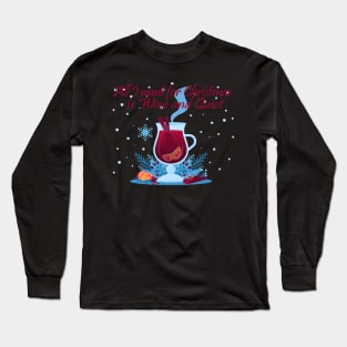 Christmas Time Social Distancing and Wine Long Sleeve T-Shirt